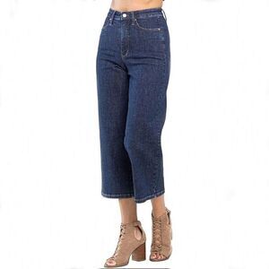Judy Blue Women's High Rise Tummy Control Classic Crop Wide Leg Jeans NWT 11/30